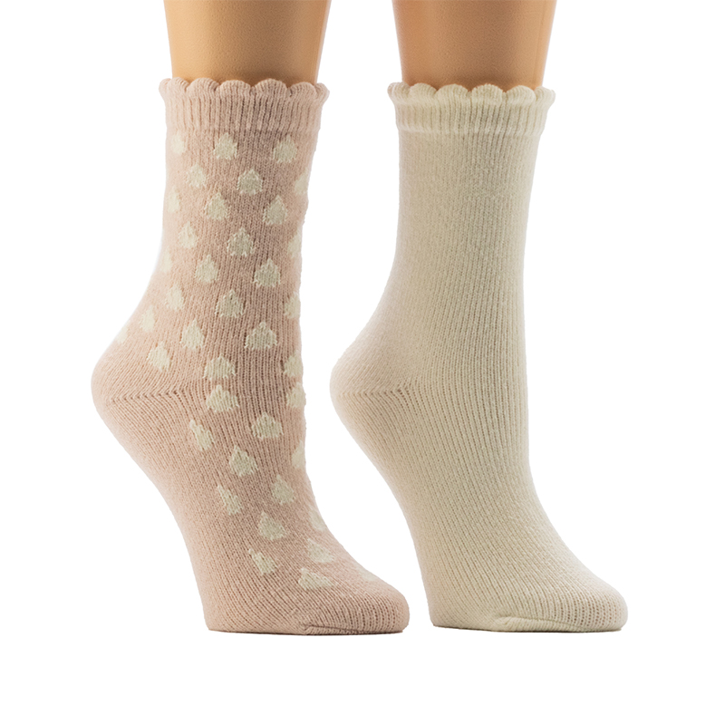 Meias caseiras femininas Scallop Welt